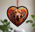 Labrador Fox Red Glass Effect Heart Suncatcher